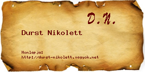 Durst Nikolett névjegykártya